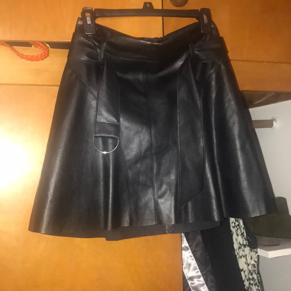 Zara basics collection faux leather skirt